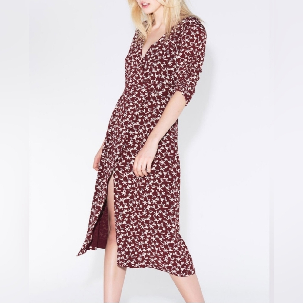 BA&SH Coachella Bordeaux Dress Sz 10